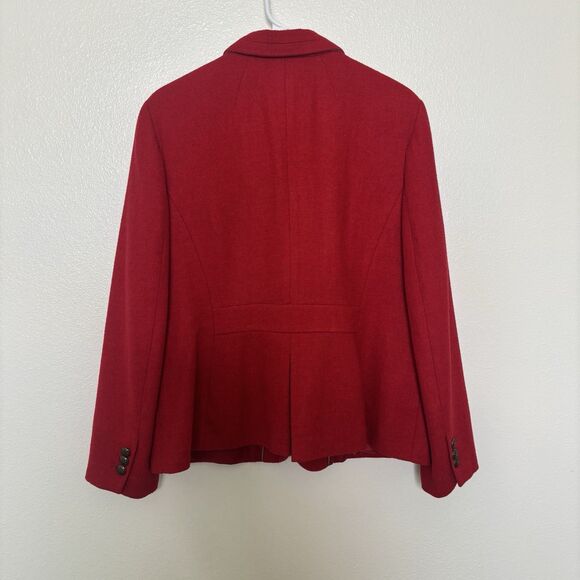 Talbots Red wool  Blend blazer 2 Button Classic Holiday Christmas Size 16 Preppy - Picture 6 of 9